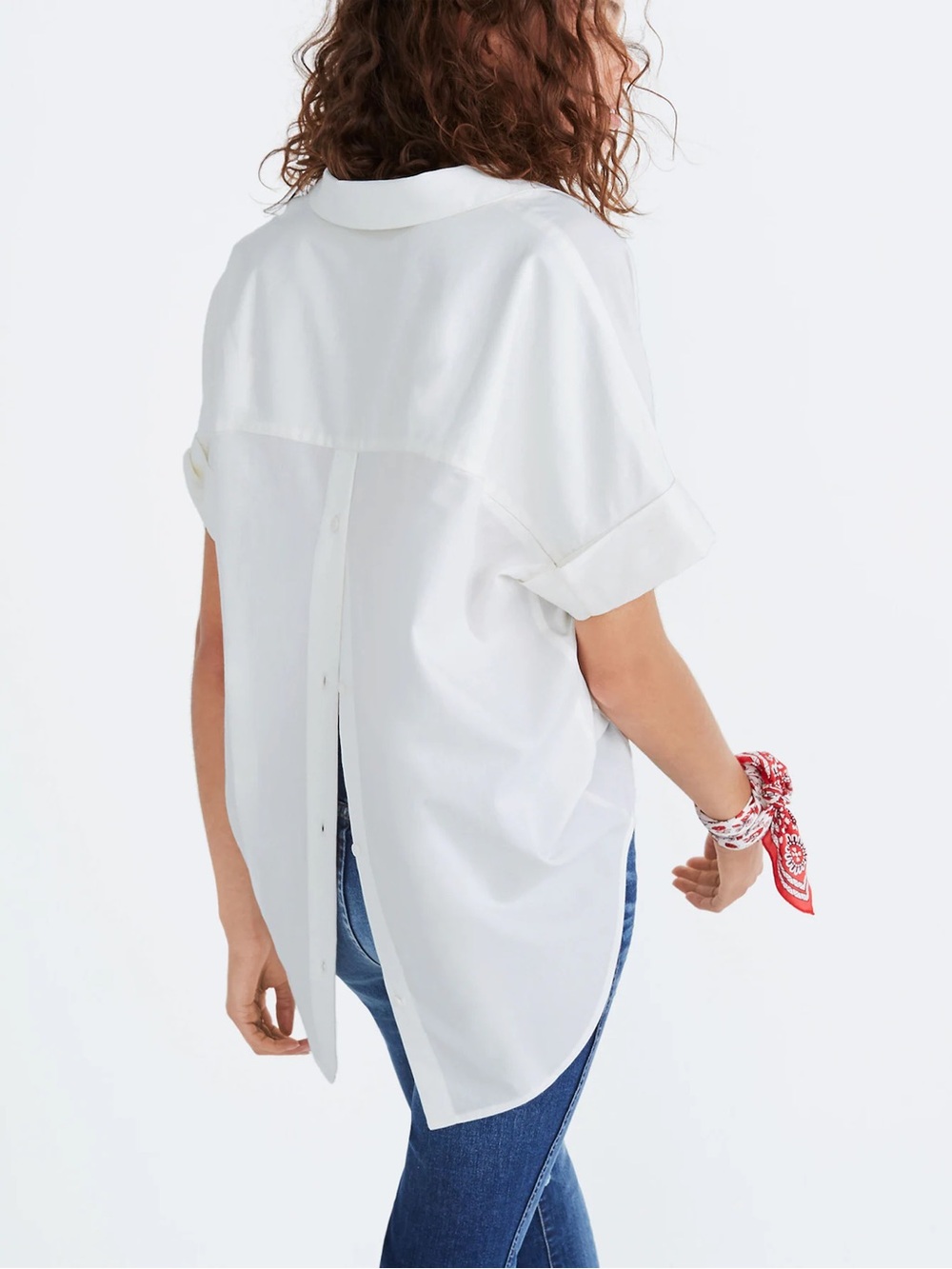 Madewell Courier White Button-Back Shirt Medium